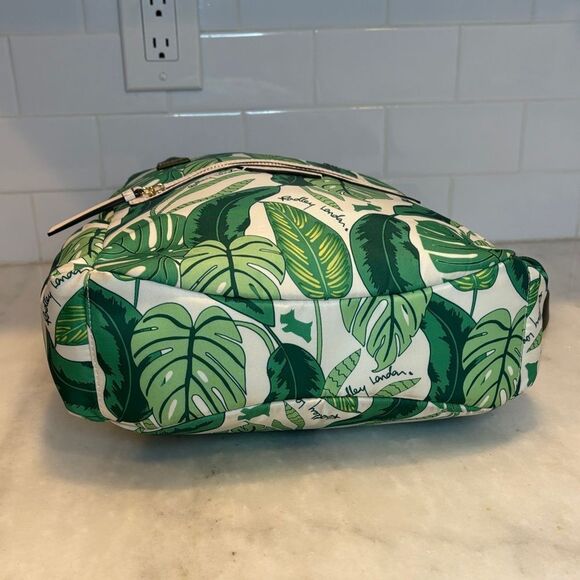 Radley London Maple Cross Palm Print Medium Zip Top Backpack Green White Gold main image 12